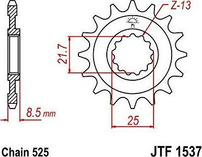 BIKE ALERT Звезда цепного привода (JTF 1537 16)