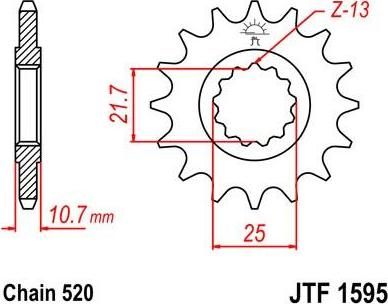 BIKE ALERT Звезда цепного привода (JTF 1595.16)