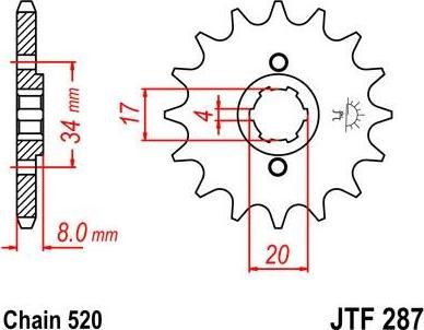 BIKE ALERT Звезда цепного привода (JTF 287. 13)