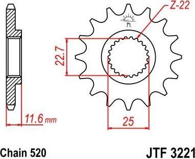 BIKE ALERT Звезда цепного привода (JTF 3221 12)