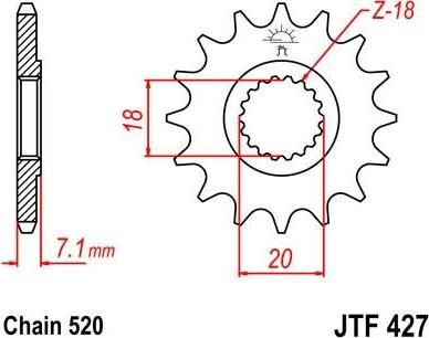 BIKE ALERT Звезда цепного привода (JTF 427 12SC)