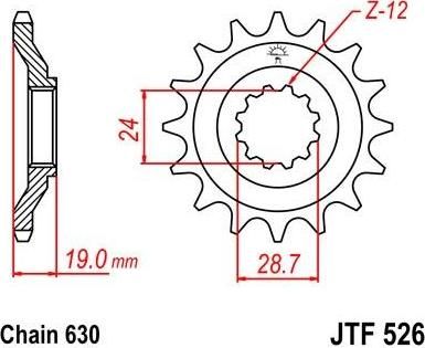 BIKE ALERT Звезда цепного привода (JTF 526 15)