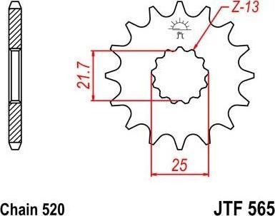 BIKE ALERT Звезда цепного привода (JTF 565 16)