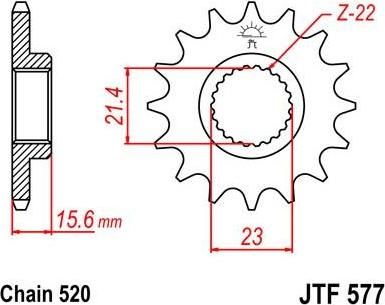 BIKE ALERT Звезда цепного привода (JTF 577 14)