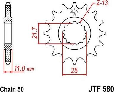 BIKE ALERT Звезда цепного привода (JTF 580 17)