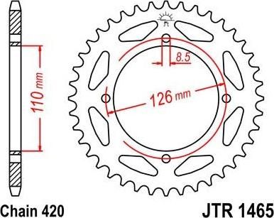 BIKE ALERT Звезда цепного привода (JTR 1465 47)
