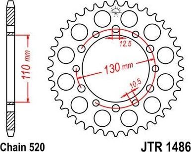 BIKE ALERT Звезда цепного привода (JTR 1486 40)