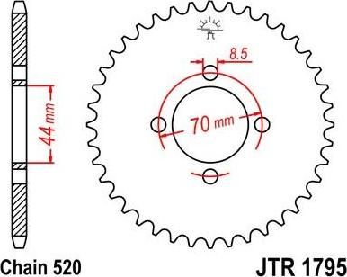 BIKE ALERT Звезда цепного привода (JTR 1795 22)