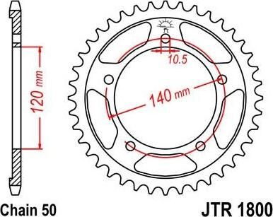 BIKE ALERT Звезда цепного привода (JTR 1800 40)