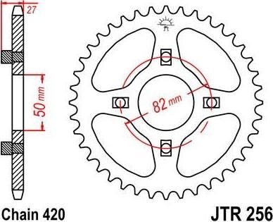 BIKE ALERT Звезда цепного привода (JTR 256 40)