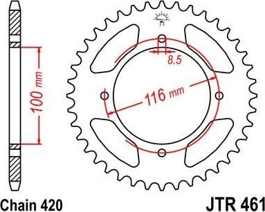 BIKE ALERT Звезда цепного привода (JTR 461 50)