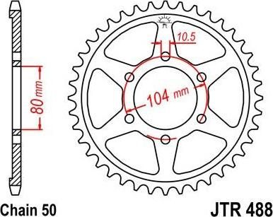 BIKE ALERT Звезда цепного привода (JTR 488 45)