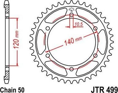 BIKE ALERT Звезда цепного привода (JTR 499 43)