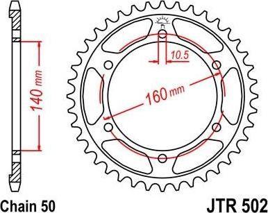 BIKE ALERT Звезда цепного привода (JTR 502 50)