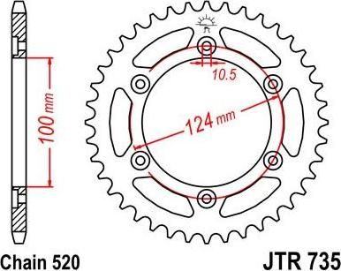 BIKE ALERT Звезда цепного привода (JTR 735 45)