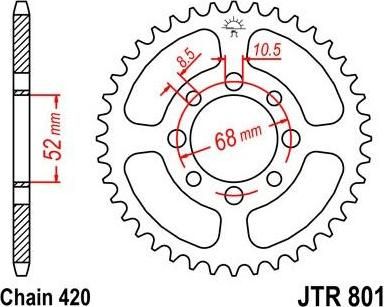 BIKE ALERT Звезда цепного привода (JTR 801 37)