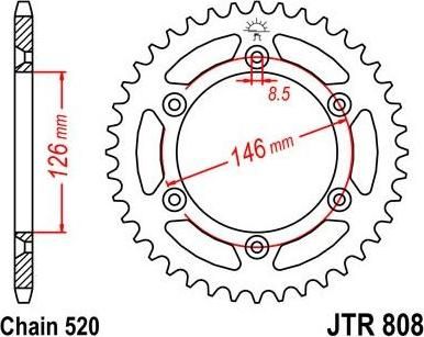 BIKE ALERT Звезда цепного привода (JTR 808 49)