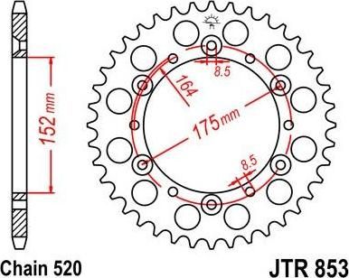 BIKE ALERT Звезда цепного привода (JTR 853 40)