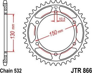 BIKE ALERT Звезда цепного привода (JTR 866 43)
