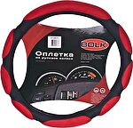 BOLK BK01308BK/RD-L Оплетка на рулевое колесо L 40см спонжевая черно-красная