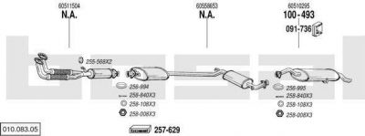 Bosal 010.083.05 система выпуска ог на ALFA ROMEO 164 (164)