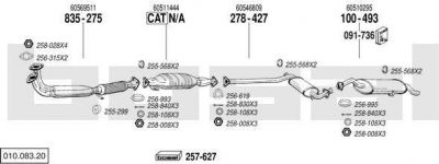 Bosal 010.083.20 система выпуска ог на ALFA ROMEO 164 (164)