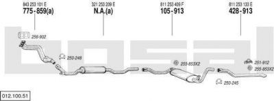 Bosal 012.100.51 система выпуска ог на AUDI 80 (81, 85, B2)