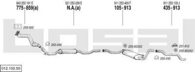 Bosal 012.102.50 система выпуска ог на AUDI 80 (81, 85, B2)