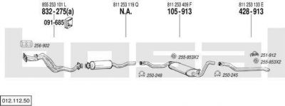 Bosal 012.112.50 система выпуска ог на AUDI 80 (81, 85, B2)