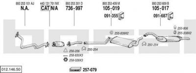 Bosal 012.146.50 система выпуска ог на AUDI 80 (89, 89Q, 8A, B3)