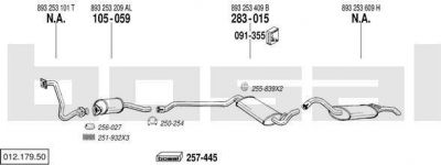 Bosal 012.179.50 система выпуска ог на AUDI 80 (89, 89Q, 8A, B3)