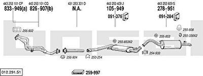 Bosal 012.291.51 система выпуска ог на AUDI 100 Avant (44, 44Q, C3)