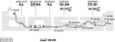 Bosal 012.307.20 система выпуска ог на AUDI 100 Avant (44, 44Q, C3)