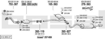 Bosal 012.950.07 система выпуска ог на AUDI A4 Avant (8D5, B5)
