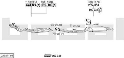Bosal 020.071.50 система выпуска ог на 3 (E30)