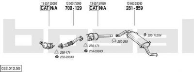 Bosal 032.012.50 система выпуска ог на FIAT DUCATO c бортовой платформой/ходовая часть (250, 290)