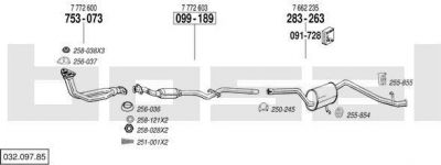 Bosal 032.097.85 система выпуска ог на FIAT UNO (146A/E)