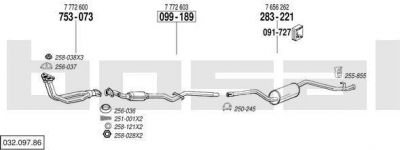 Bosal 032.097.86 система выпуска ог на FIAT UNO (146A/E)