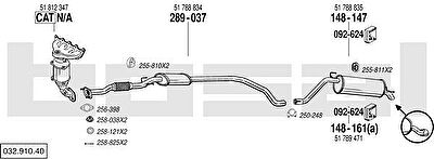 Bosal 032.910.40 система выпуска ог на FIAT GRANDE PUNTO (199)