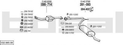 Bosal 032.985.08 система выпуска ог на FIAT DUCATO фургон (230L)