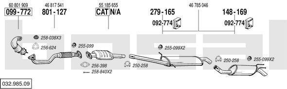 Bosal 032.985.09 система выпуска ог на FIAT MULTIPLA (186)