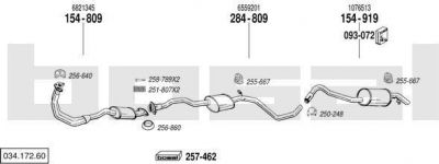 Bosal 034.172.60 система выпуска ог на FORD ESCORT V универсал (GAL, AVL)