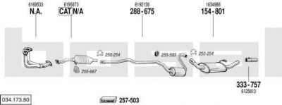 Bosal 034.173.80 система выпуска ог на FORD ESCORT IV универсал (AWF, AVF)