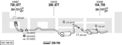 Bosal 034.188.50 система выпуска ог на FORD ESCORT III (GAA)