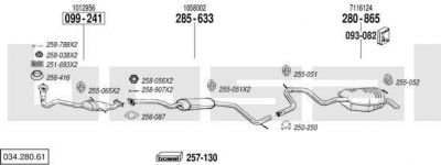 Bosal 034.280.61 система выпуска ог на FORD MONDEO I седан (GBP)