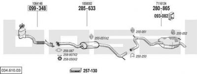 Bosal 034.610.03 система выпуска ог на FORD MONDEO II седан (BFP)