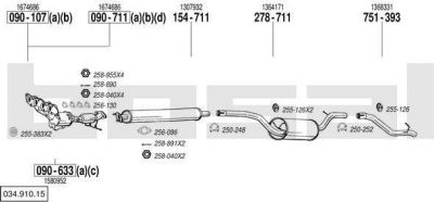 Bosal 034.910.15 система выпуска ог на FORD FOCUS II седан (DA_)