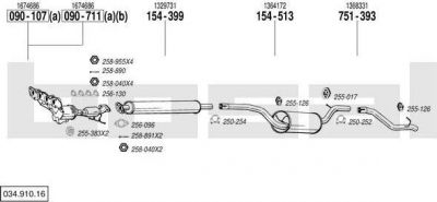 Bosal 034.910.16 система выпуска ог на FORD FOCUS II седан (DA_)