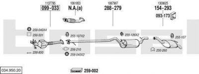 Bosal 034.950.20 система выпуска ог на FORD FOCUS (DAW, DBW)