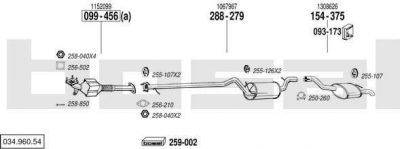 Bosal 034.960.54 система выпуска ог на FORD FOCUS седан (DFW)